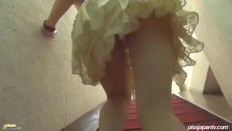 Frilly White Dress, Yellow Pee Pee