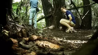 woman peeing outdoors