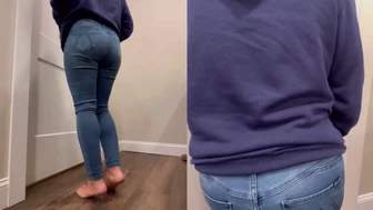 HotPissingWifey - I pissed my jeans with a desperate full bladder