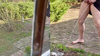 HugeBladderQueen - Got caught pissing in the yard….