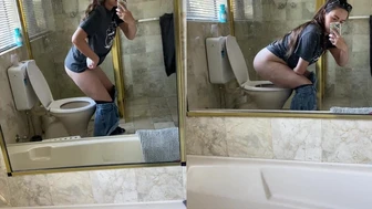 pregnant-mama - Just squatting my big old booty over the toilet