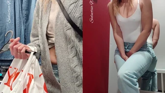 Seductivewifey1 - Me in a fitting room trying on clothes with a full bladder