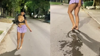 black_ppanther - Walking pee on the street