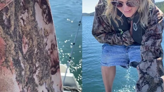 elizabeth88 - Peeing off the side of a boat while my friends laugh at me