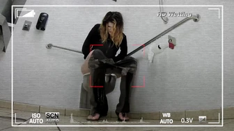 Bathroom Spy Cam Captures Accident