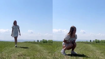 tiny_angel - Pissing in an open flat field