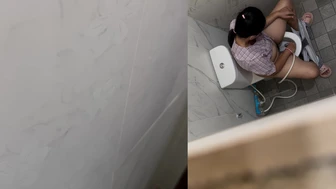Cambodia Teacher follow to girl toilet and spy