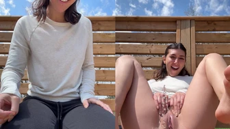 OutrageousOne - Pissing in public with a butt plug in!