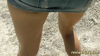 Antonia - Antonia Wets Her Panties In The Sand