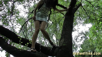 Antonia - Antonia Climbs A Tree And Wets Her Panties Panicking