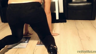 Erica - Erica Soaks Her Black Jeans