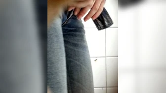 Slim young girl splatters her legs