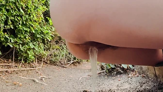 NaughtyMissPaige - Beautiful Piss Watering the Garden Nude