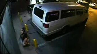 behind the van
